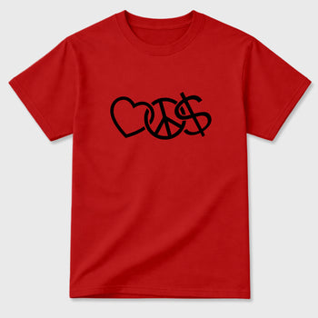 Sneaker match tees – Sneaker Tees To Match Air Jordan 1 Banned Shoes – Peace Currency Tee Red 2