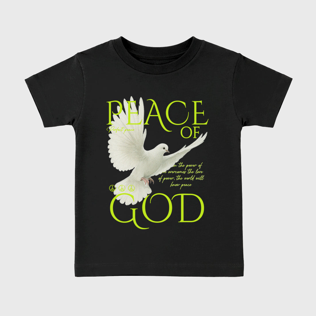Sneaker match tees – Sneaker Tees To Match Air Foamposite Pro Black Shoes – Peace of God Kids T-Shirt Black 2