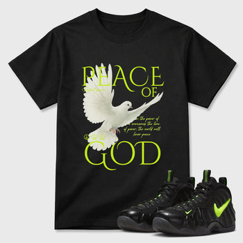 Sneaker match tees – Sneaker Tees To Match Air Foamposite Pro Black Shoes – Peace of God Tee Black 1