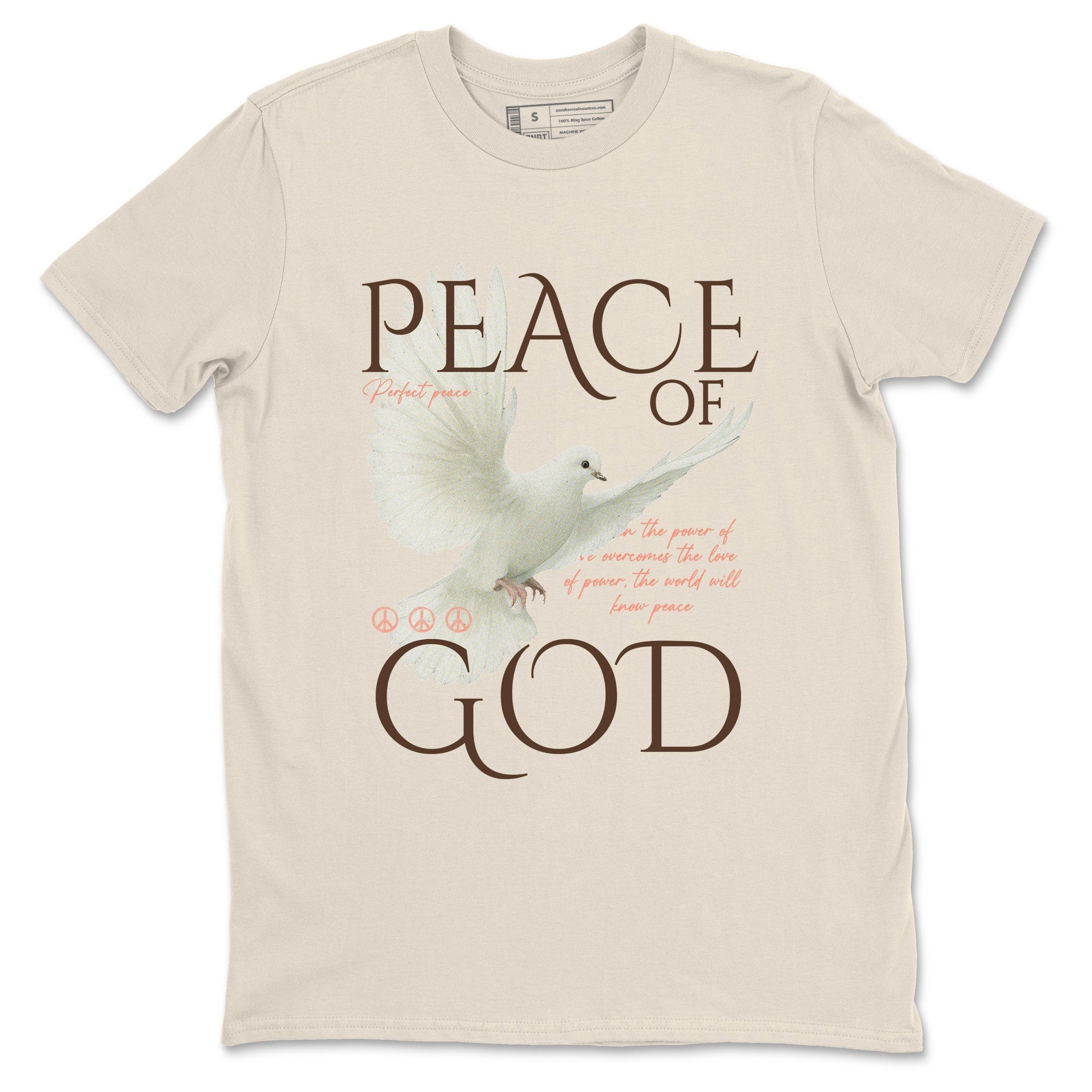 Sneaker match tees – Sneaker Tees To Match Air Jordan 1 Baroque Brown Shoes – Peace of God Tee Natural 2