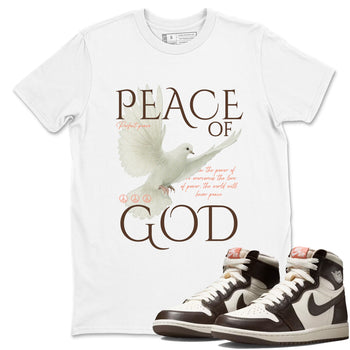 Sneaker match tees – Sneaker Tees To Match Air Jordan 1 Baroque Brown Shoes – Peace of God Tee White 1