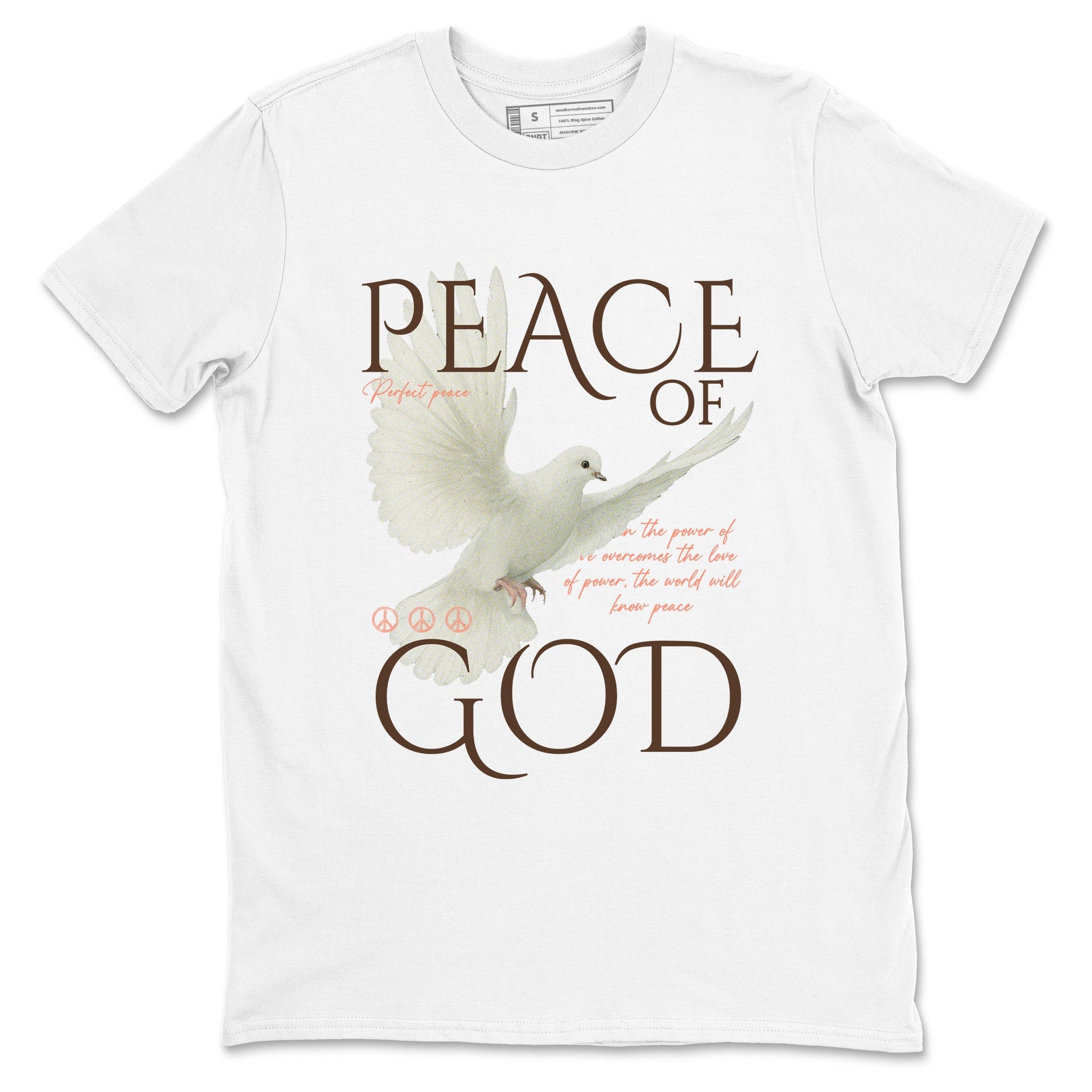 Sneaker match tees – Sneaker Tees To Match Air Jordan 1 Baroque Brown Shoes – Peace of God Tee White 2