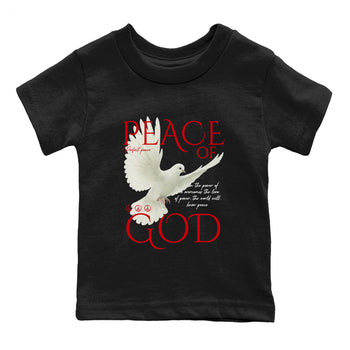 Best Sneakerfit graphic tee – Sneaker Tees To Match Air Jordan 1 Low Chicago Sneakers – Peace of God Kids T-Shirt Black 2