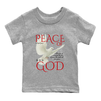 Best Sneakerfit graphic tee – Sneaker Tees To Match Air Jordan 1 Low Chicago Sneakers – Peace of God Kids T-Shirt Heather Grey 2