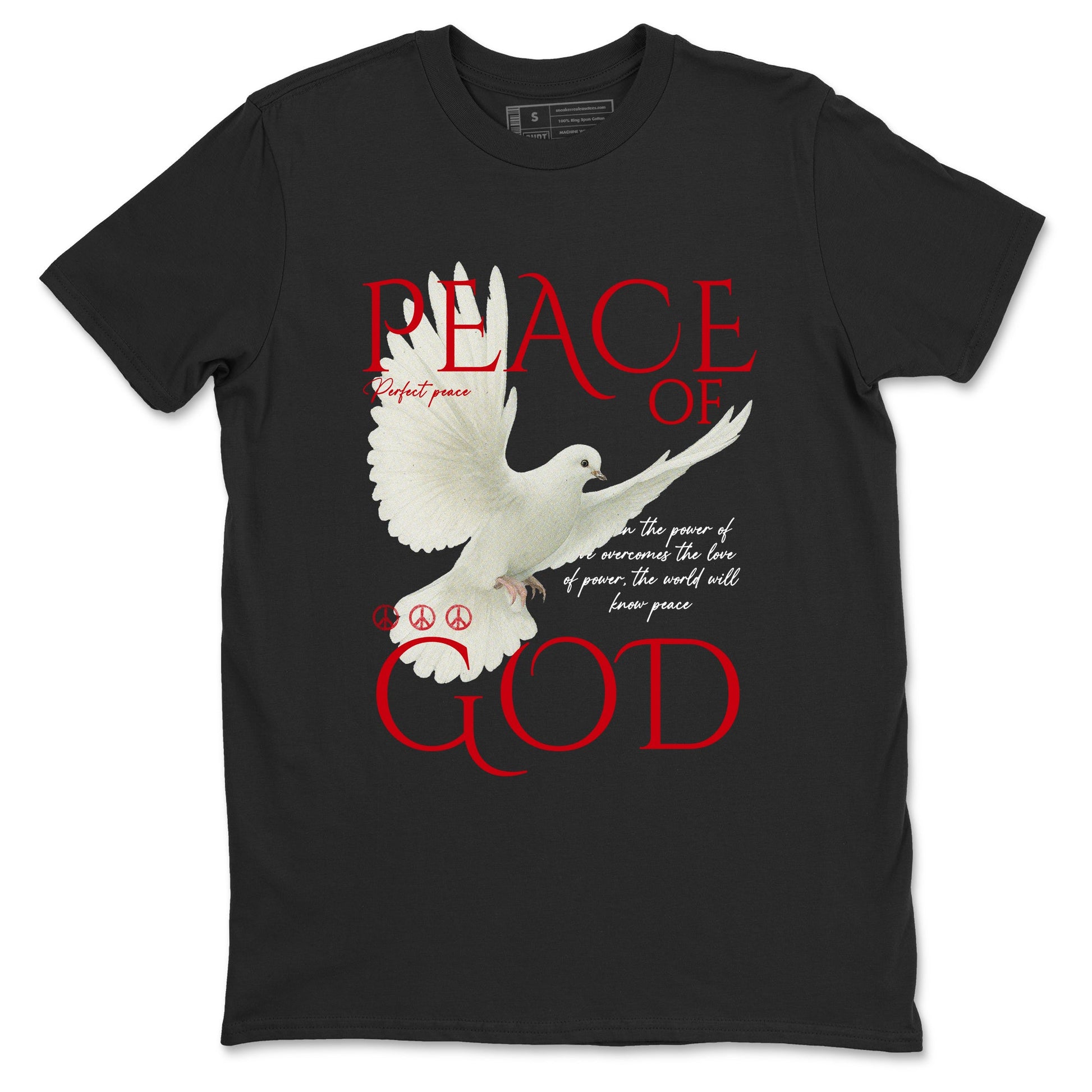Best Sneakerfit graphic tee – Sneaker Tees To Match Air Jordan 1 Low Chicago Sneakers – Peace of God Tee Black 2
