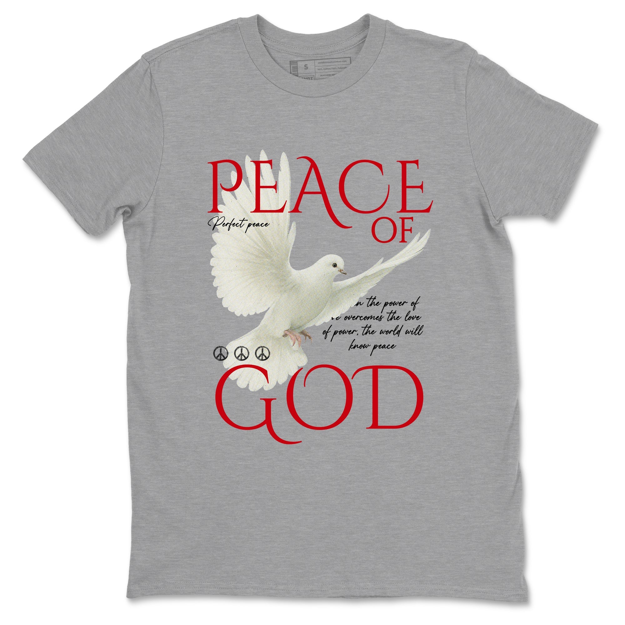 Best Sneakerfit graphic tee – Sneaker Tees To Match Air Jordan 1 Low Chicago Sneakers – Peace of God Tee Heather Grey 2