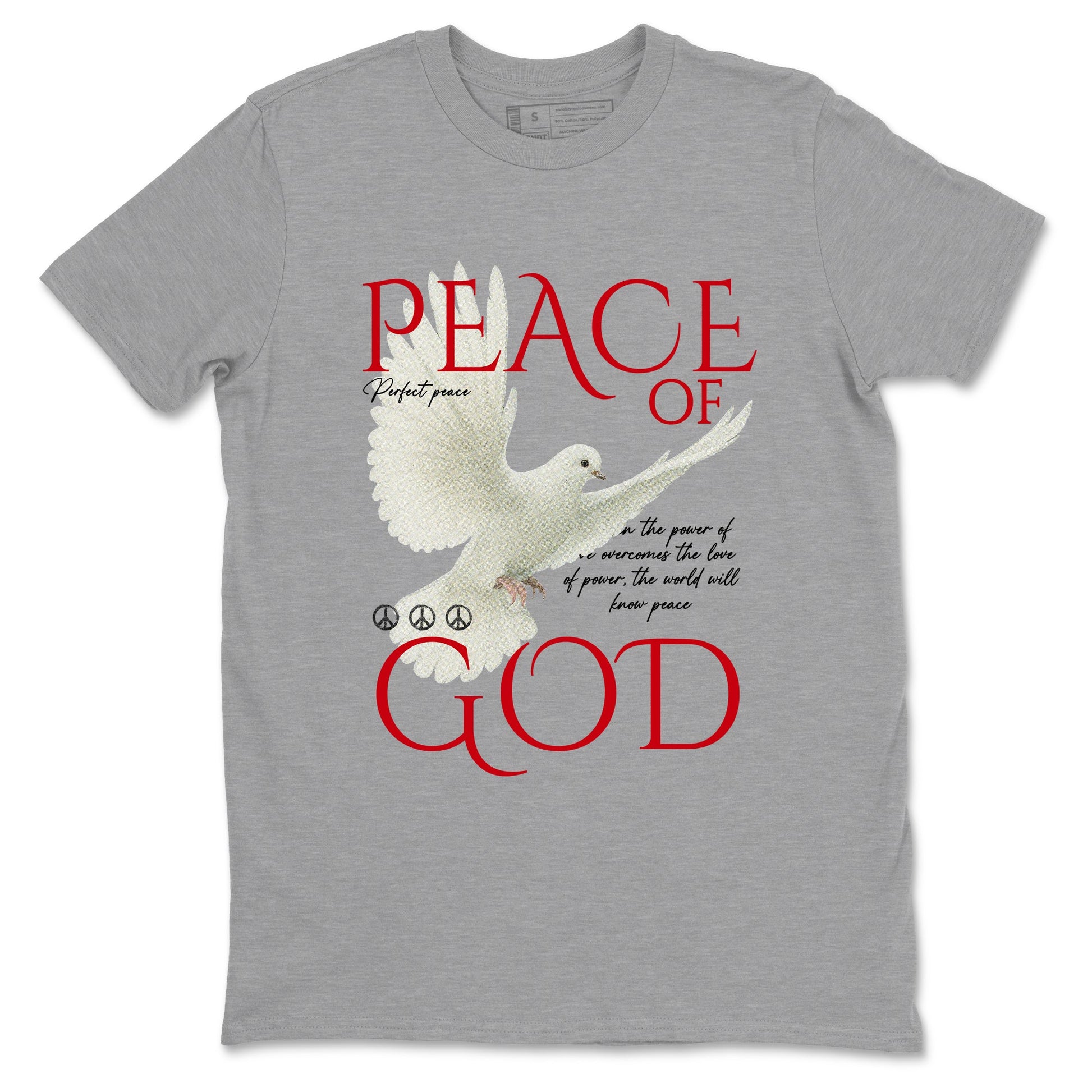 Best Sneakerfit graphic tee – Sneaker Tees To Match Air Jordan 1 Low Chicago Sneakers – Peace of God Tee Heather Grey 2