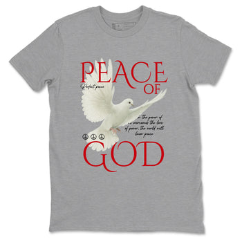 Best Sneakerfit graphic tee – Sneaker Tees To Match Air Jordan 1 Low Chicago Sneakers – Peace of God Tee Heather Grey 2