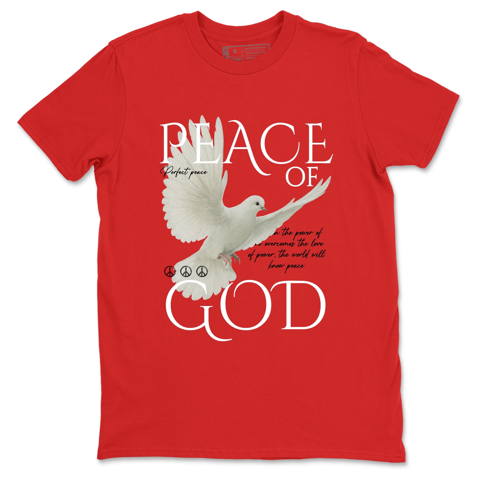 Best Sneakerfit graphic tee – Sneaker Tees To Match Air Jordan 1 Low Chicago Sneakers – Peace of God Tee Red 2