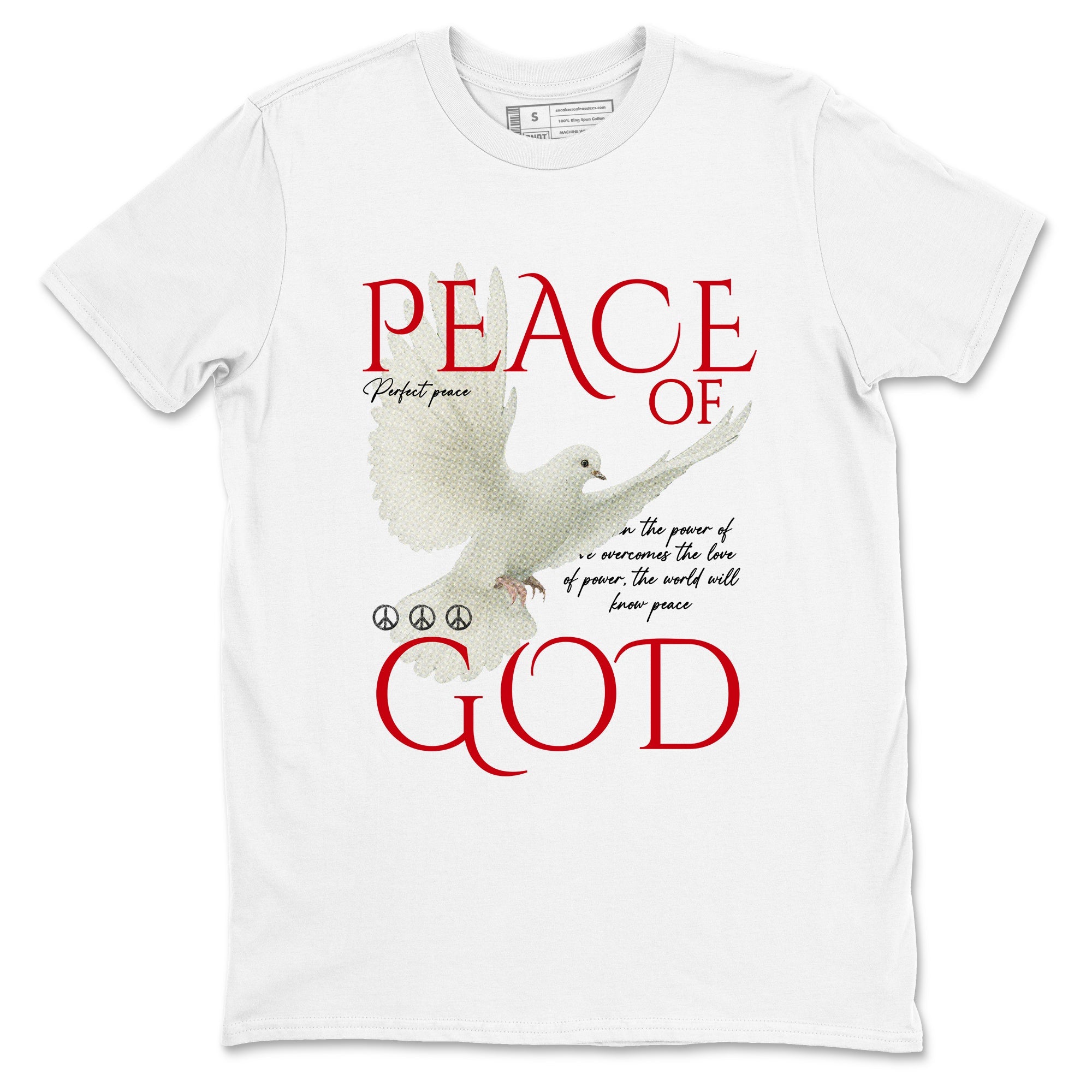 Best Sneakerfit graphic tee – Sneaker Tees To Match Air Jordan 1 Low Chicago Sneakers – Peace of God Tee White 2