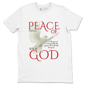 Best Sneakerfit graphic tee – Sneaker Tees To Match Air Jordan 1 Low Chicago Sneakers – Peace of God Tee White 2