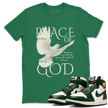 Sneaker Threads – Sneaker Tees To Match Air Jordan 1 Pro Green – Peace of God Graphic Tee Kelly Green 1. Perfect for Jordan releases 2025 colorways.