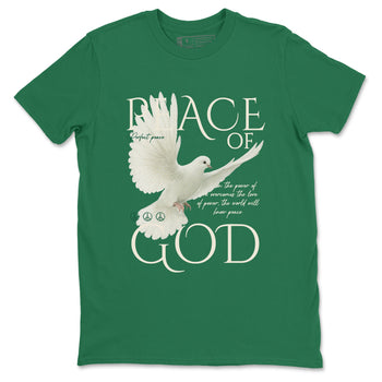Sneaker Threads – Sneaker Tees To Match Air Jordan 1 Pro Green – Peace of God Graphic Tee Kelly Green 2. Perfect for Jordan releases 2025 colorways.