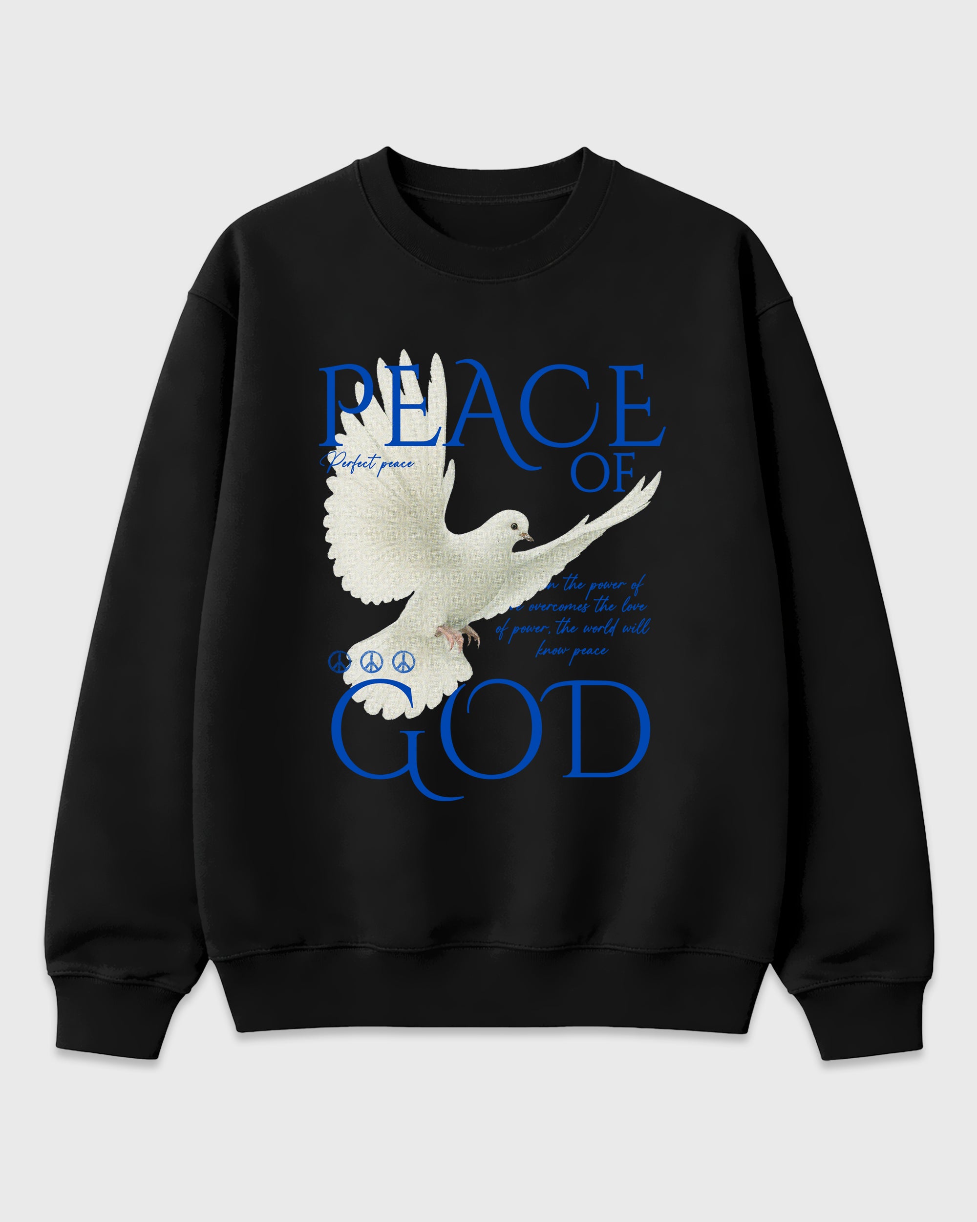 Peace of God Graphic T-Shirt featuring original streetwear artwork designed to match the Air Jordan 1 Royal. Black 2 Graphic Tee.
