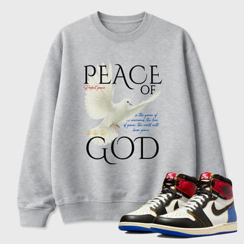 Sneaker match tees – Sneaker Tees To Match Air Jordan 1 Union x Fragment Shoes – Peace of God Tee Heather Grey 1