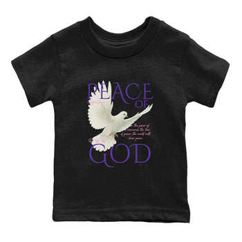 Sneaker match tees – Sneaker Tees To Match Air Jordan 11 Canyon Purple Shoes – Peace of God Kids T-Shirt Black 2