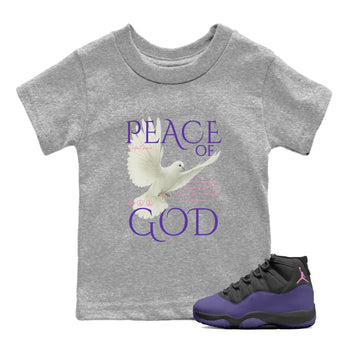 Sneaker match tees – Sneaker Tees To Match Air Jordan 11 Canyon Purple Shoes – Peace of God Kids T-Shirt Heather Grey 1
