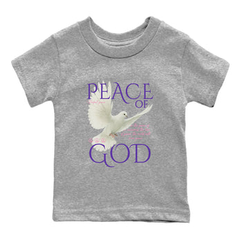Sneaker match tees – Sneaker Tees To Match Air Jordan 11 Canyon Purple Shoes – Peace of God Kids T-Shirt Heather Grey 2