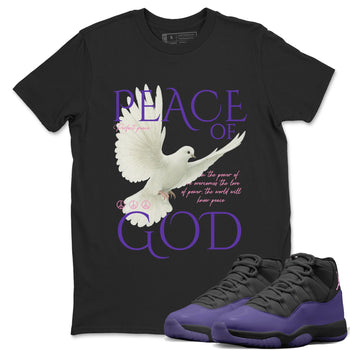 Sneaker match tees – Sneaker Tees To Match Air Jordan 11 Canyon Purple Shoes – Peace of God Tee Black 1