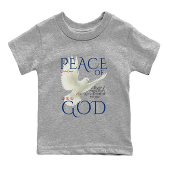Sneaker Threads – Sneaker Tees To Match Air Jordan 11 Rare Air – Peace of God Youth Graphic Tee Heather Grey 2. Perfect for Jordan releases 2025 colorways.