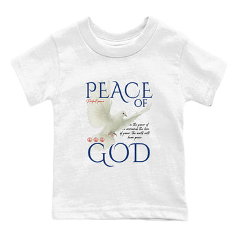 Sneaker Threads – Sneaker Tees To Match Air Jordan 11 Rare Air – Peace of God Youth Graphic Tee White 2. Perfect for Jordan releases 2025 colorways.