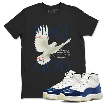 Sneaker Threads – Sneaker Tees To Match Air Jordan 11 Rare Air – Peace of God Graphic Tee Black 1. Perfect for Jordan releases 2025 colorways.