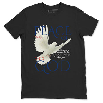 Sneaker Threads – Sneaker Tees To Match Air Jordan 11 Rare Air – Peace of God Graphic Tee Black 2. Perfect for Jordan releases 2025 colorways.