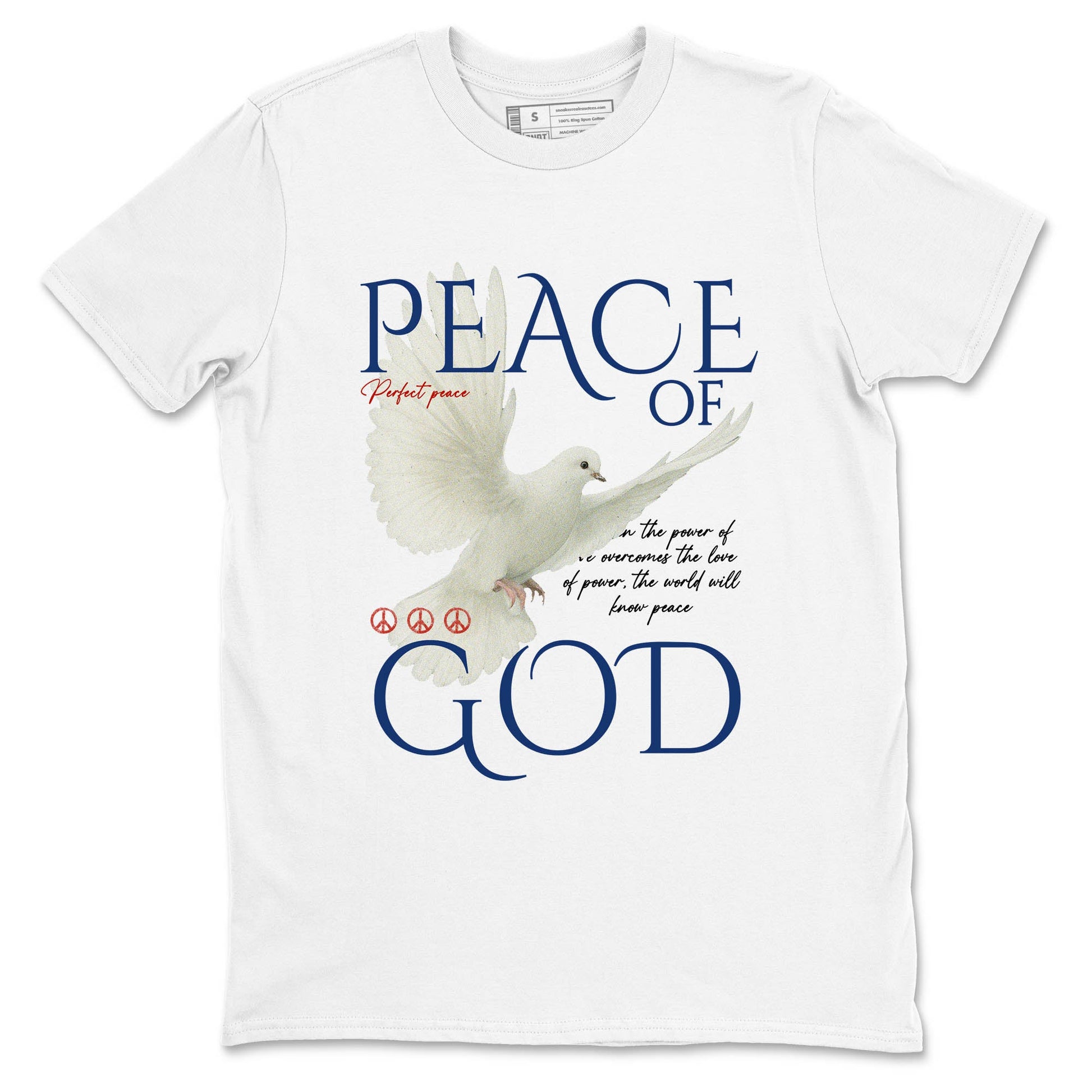 Sneaker Threads – Sneaker Tees To Match Air Jordan 11 Rare Air – Peace of God Graphic Tee White 2. Perfect for Jordan releases 2025 colorways.