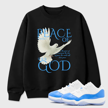 Sneaker match tees – Sneaker Tees To Match Air Jordan 11 University Blue Shoes – Peace of God Tee Black 1