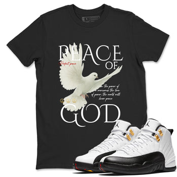 Sneaker match tees – Sneaker Tees To Match Air Jordan 12 Taxi Shoes – Peace of God Tee Black 1