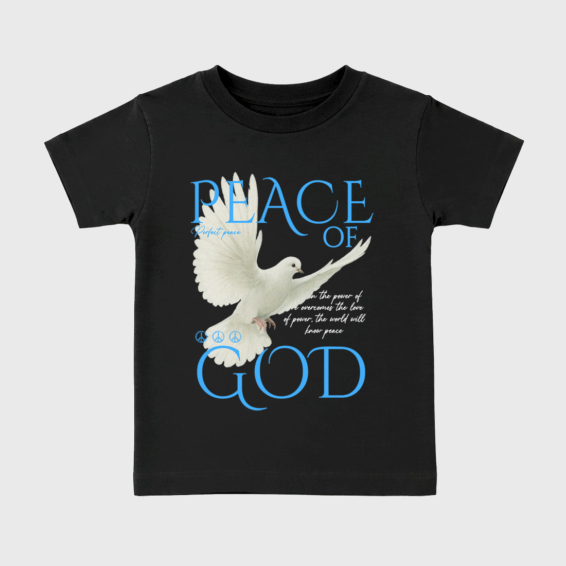 Sneaker match tees – Sneaker Tees To Match Air Jordan 14 University Blue Shoes – Peace of God Kids T-Shirt Black 2