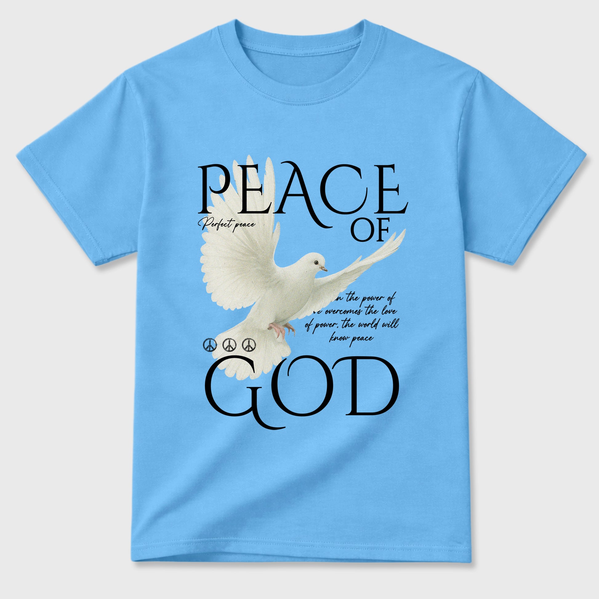 Sneaker match tees – Sneaker Tees To Match Air Jordan 14 University Blue Shoes – Peace of God Tee Carolina Blue 2