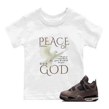 Sneaker match tees – Sneaker Tees To Match Air Jordan 4 Cave Stone Shoes – Peace of God Kids T-Shirt White 1