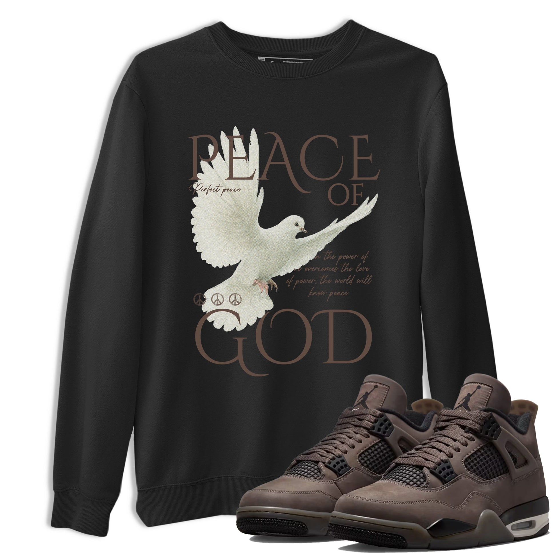 Sneaker match tees – Sneaker Tees To Match Air Jordan 4 Cave Stone Shoes – Peace of God Tee Black 1