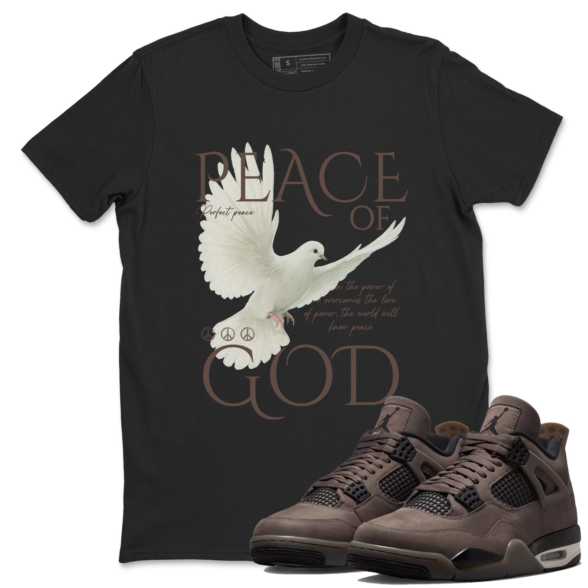 Sneaker match tees – Sneaker Tees To Match Air Jordan 4 Cave Stone Shoes – Peace of God Tee Black 1