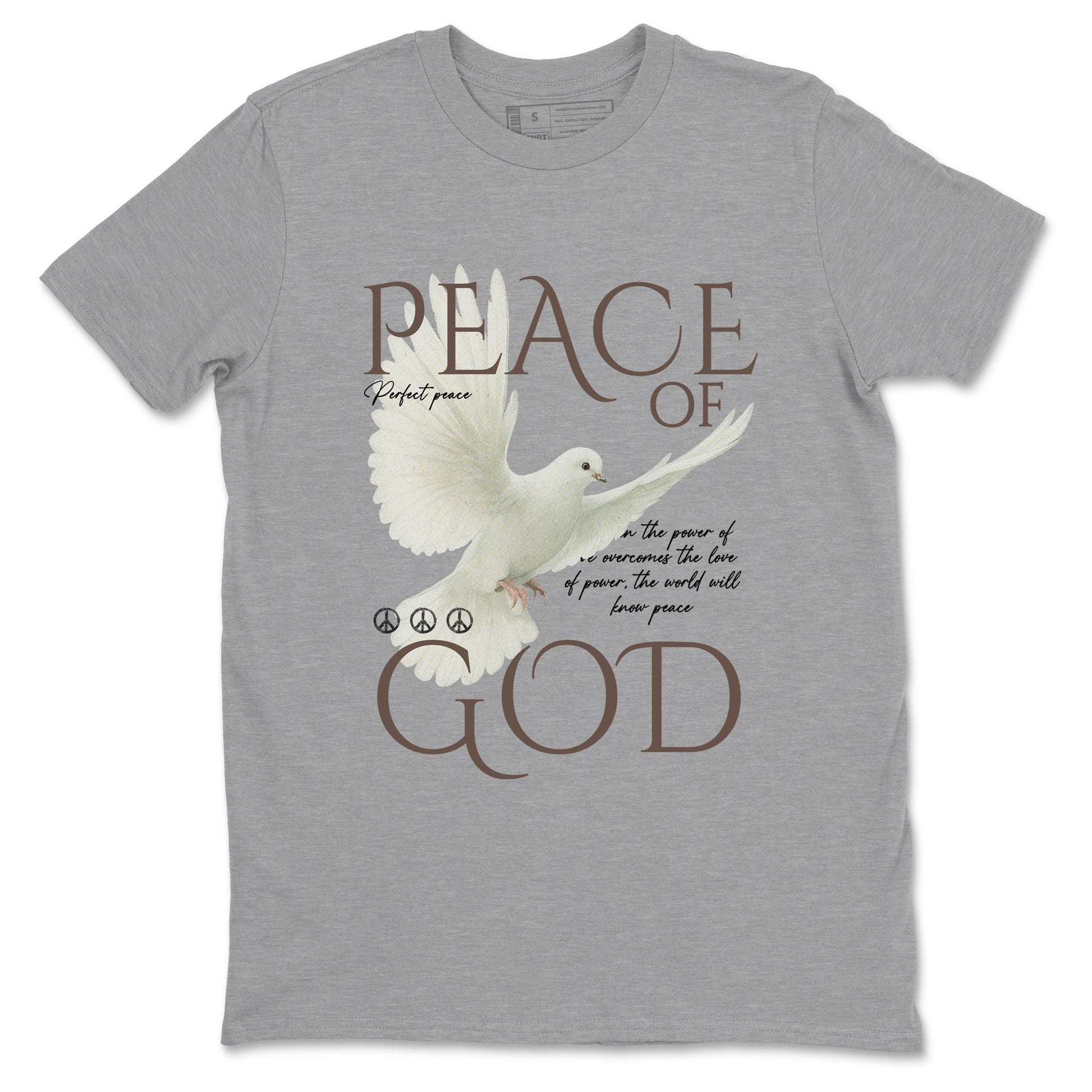 Sneaker match tees – Sneaker Tees To Match Air Jordan 4 Cave Stone Shoes – Peace of God Tee Heather Grey 2