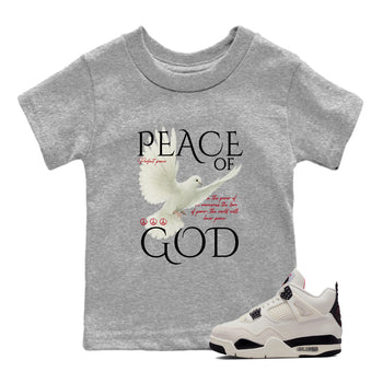 Sneaker match tees – Sneaker Tees To Match Air Jordan 4 Flight Club Shoes – Peace of God Kids T-Shirt Heather Grey 1