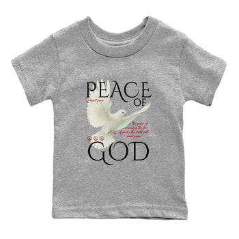 Sneaker match tees – Sneaker Tees To Match Air Jordan 4 Flight Club Shoes – Peace of God Kids T-Shirt Heather Grey 2