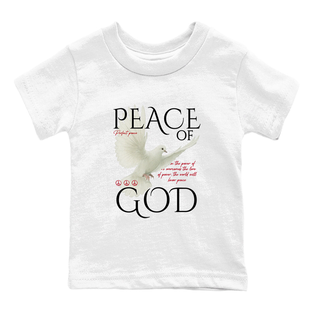 Sneaker match tees – Sneaker Tees To Match Air Jordan 4 Flight Club Shoes – Peace of God Kids T-Shirt White 2