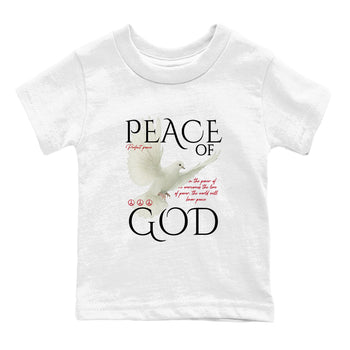 Sneaker match tees – Sneaker Tees To Match Air Jordan 4 Flight Club Shoes – Peace of God Kids T-Shirt White 2