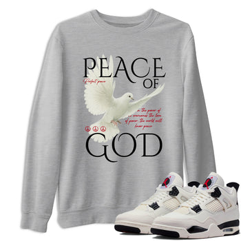 Sneaker match tees – Sneaker Tees To Match Air Jordan 4 Flight Club Shoes – Peace of God Tee Heather Grey 1