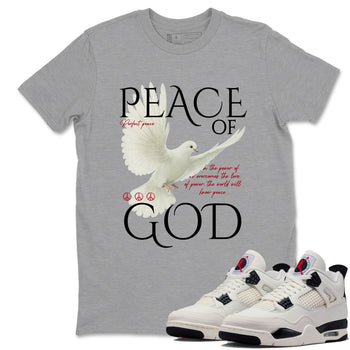 Sneaker match tees – Sneaker Tees To Match Air Jordan 4 Flight Club Shoes – Peace of God Tee Heather Grey 1