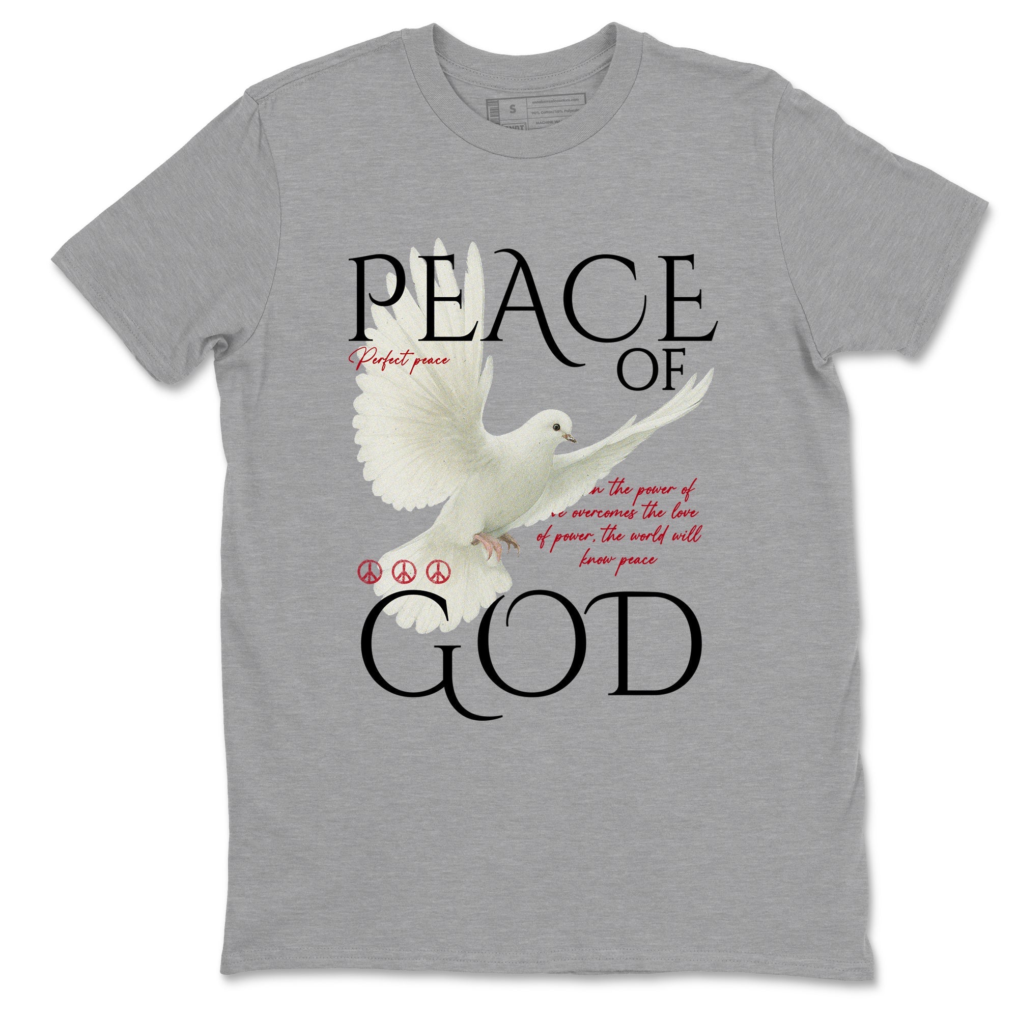 Sneaker match tees – Sneaker Tees To Match Air Jordan 4 Flight Club Shoes – Peace of God Tee Heather Grey 2