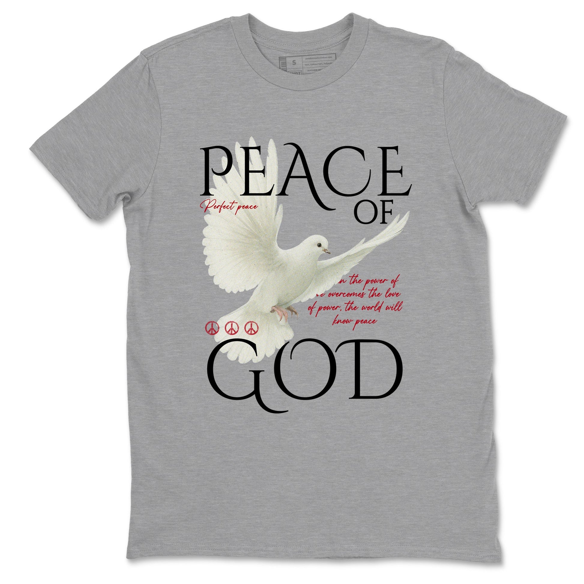 Sneaker match tees – Sneaker Tees To Match Air Jordan 4 Flight Club Shoes – Peace of God Tee Heather Grey 2