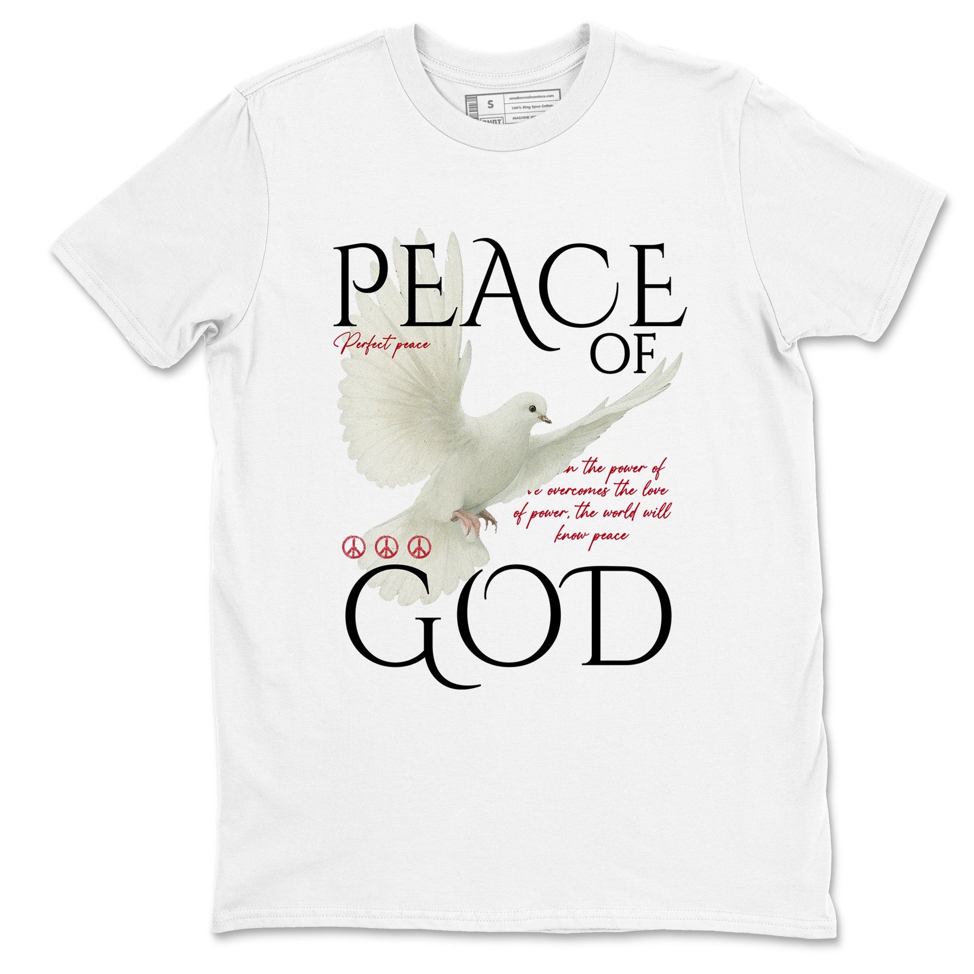 Sneaker match tees – Sneaker Tees To Match Air Jordan 4 Flight Club Shoes – Peace of God Tee White 2