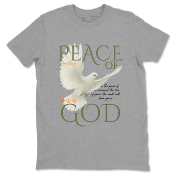 Sneaker match tees – Sneaker Tees To Match Undefeated inspired colorways Air Jordan 4 OG Olive Shoes  – Peace of God Tee Heather Grey 2