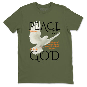 Sneaker match tees – Sneaker Tees To Match Undefeated inspired colorways Air Jordan 4 OG Olive Shoes  – Peace of God Tee Military Green 2