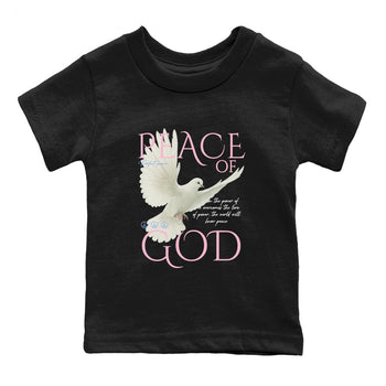 Sneaker match tees – Sneaker Tees To Match Air Jordan 5 Medium Soft Pink Shoes – Peace of God Kids T-Shirt Black 2