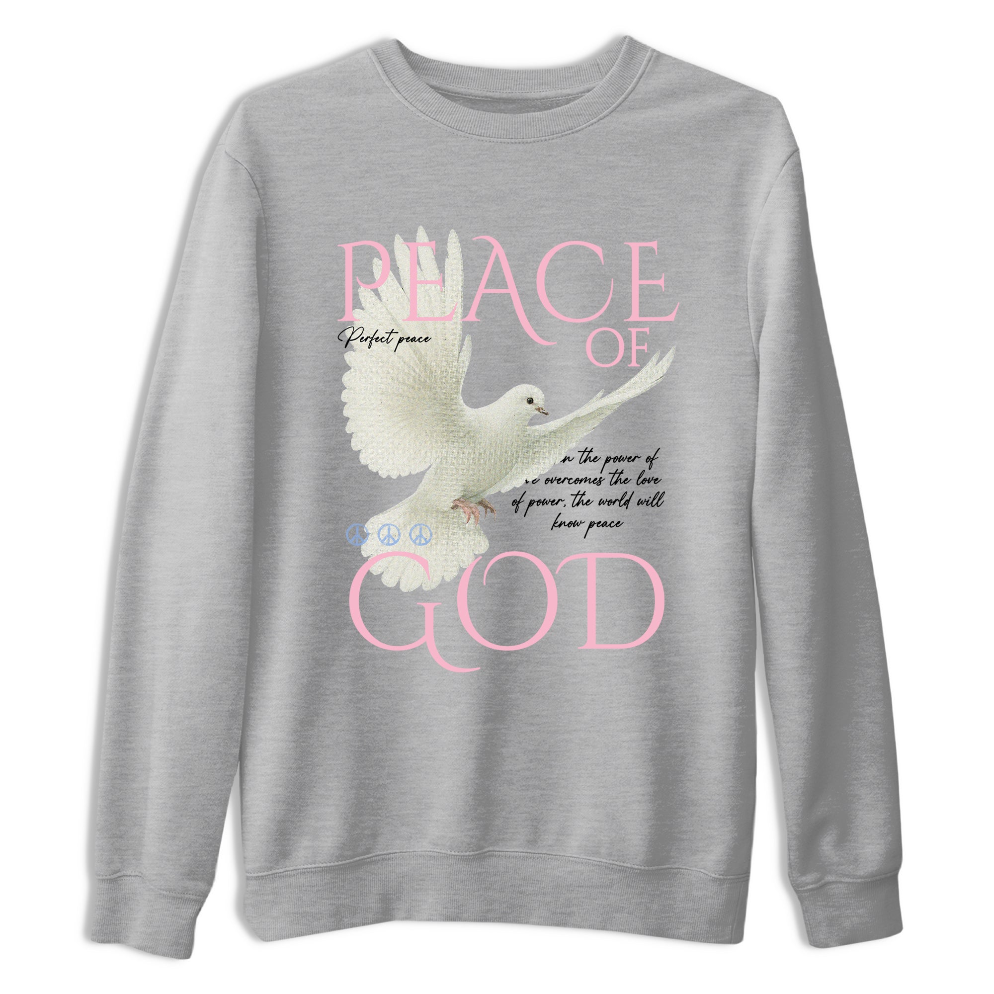 Sneaker match tees – Sneaker Tees To Match Air Jordan 5 Medium Soft Pink Shoes – Peace of God Tee Heather Grey 2