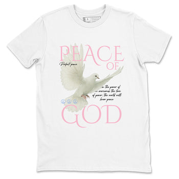 Sneaker match tees – Sneaker Tees To Match Air Jordan 5 Medium Soft Pink Shoes – Peace of God Tee White 2